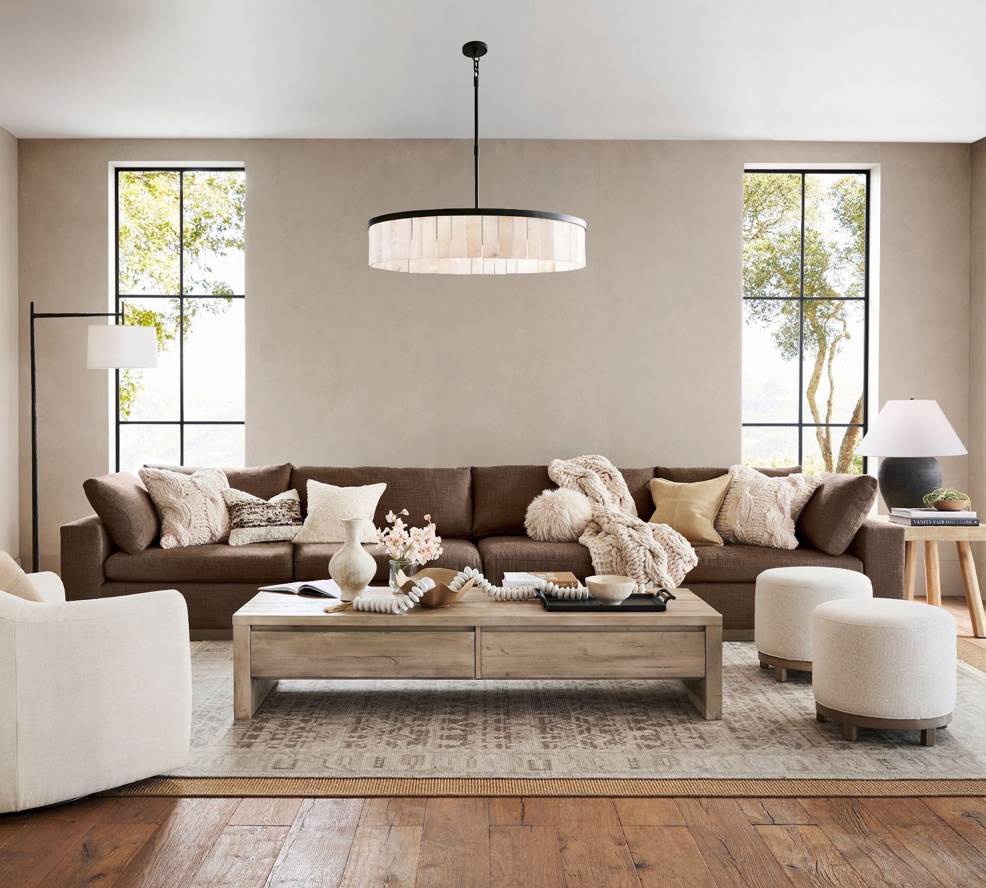 Windham Alabaster Round Chandelier 42"