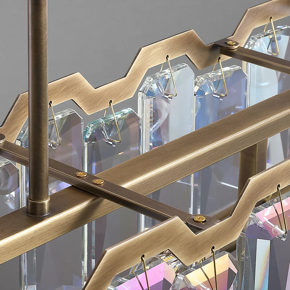 Colorful Crystal Accent Linear Chandelier
