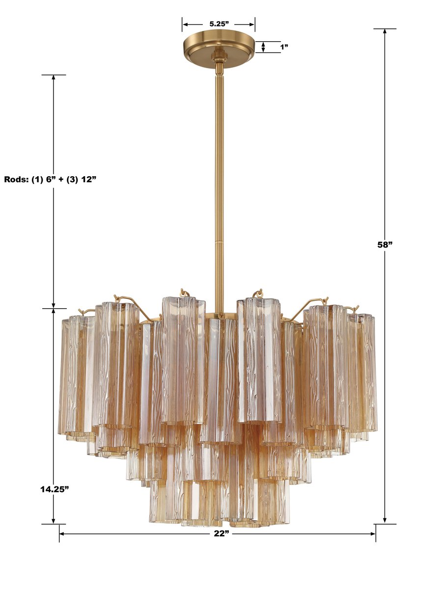 Addis Round Chandelier 18" 20" 22" 27" 32''D