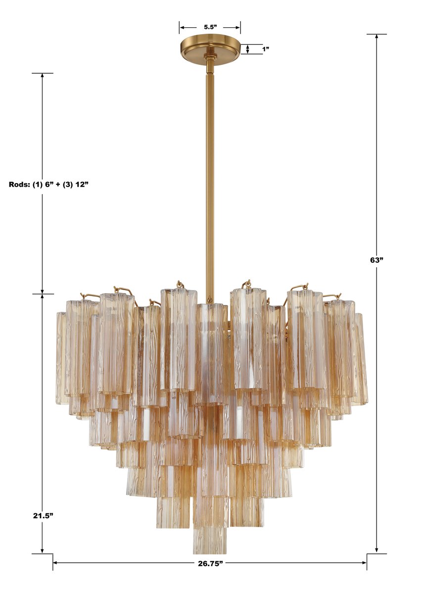 Addis Round Chandelier 18" 20" 22" 27" 32''D