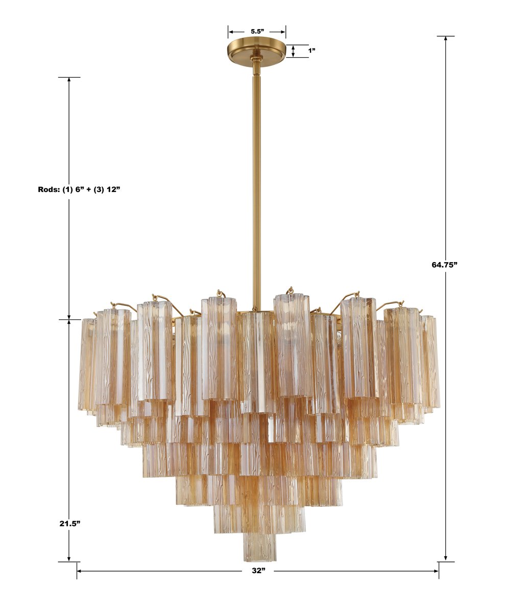 Addis Round Chandelier 18" 20" 22" 27" 32''D