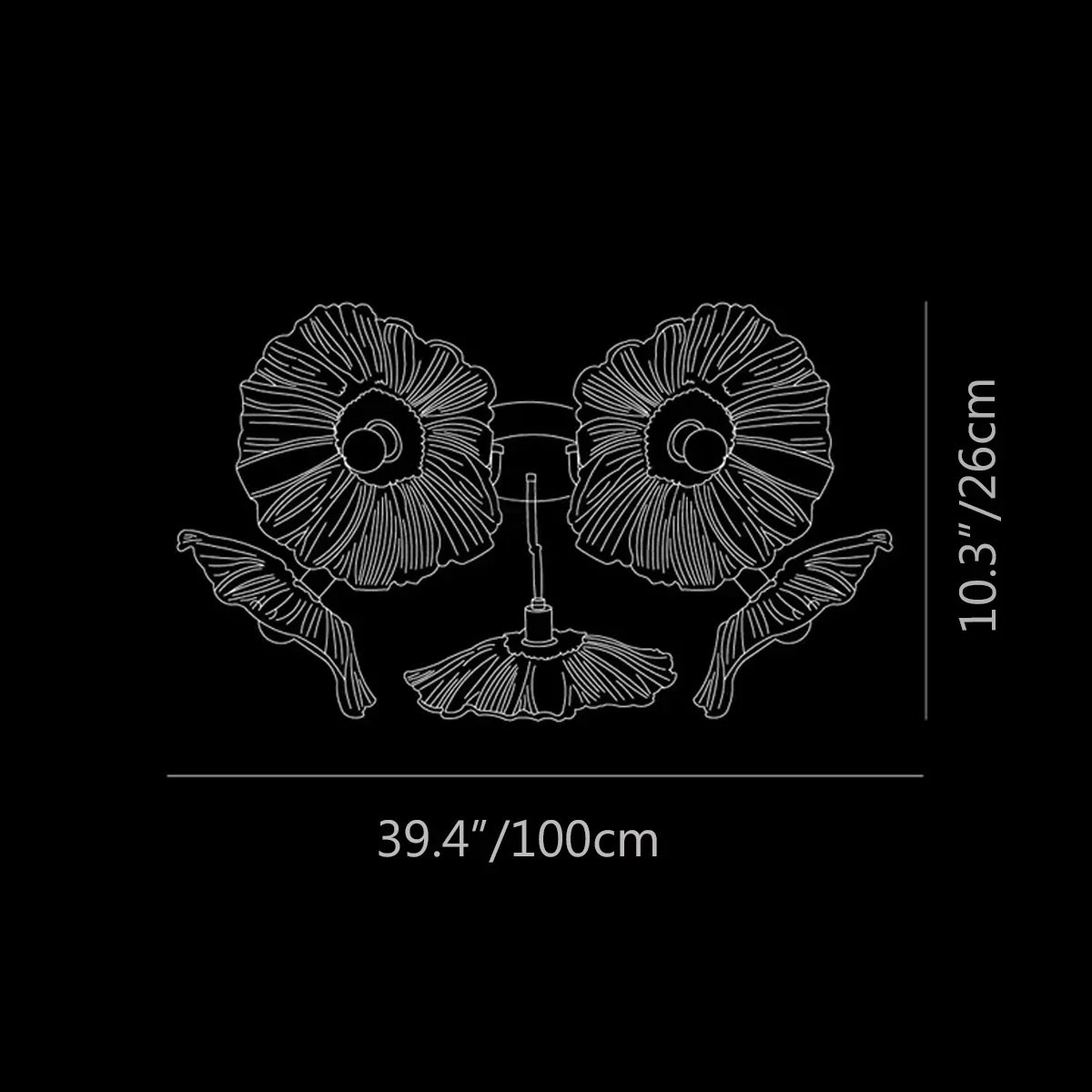 Lotus Leaf Glass Ceiling Lamp ∅ 31.5″/39.4''