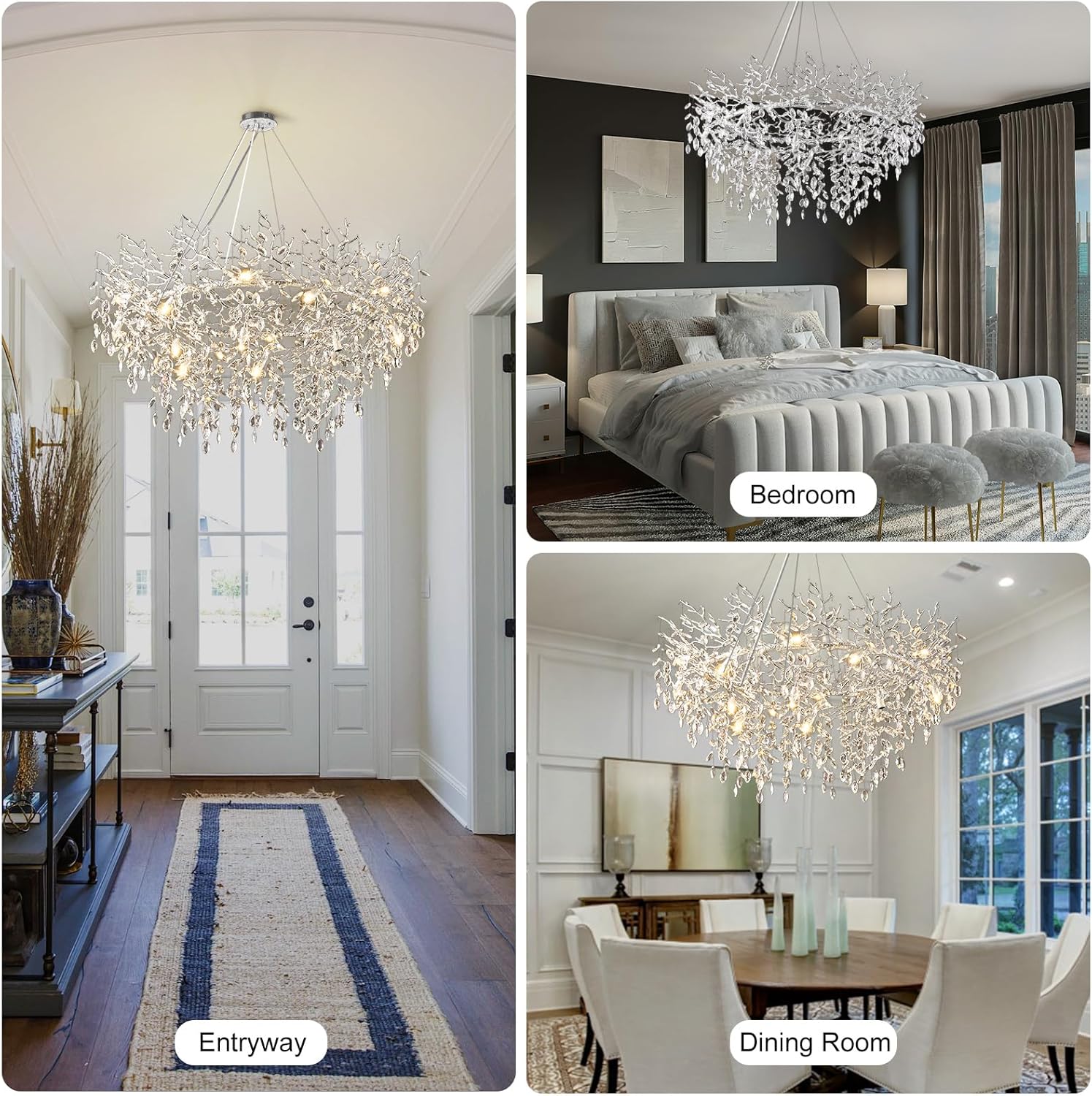 Solara Round Tree Branch Chandelier 48"